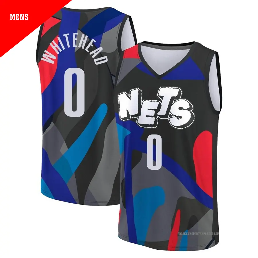 ＃0 Men's Dariq Whitehead Brooklyn Nets 2023/24 Fast Break Black City Edition Jersey
