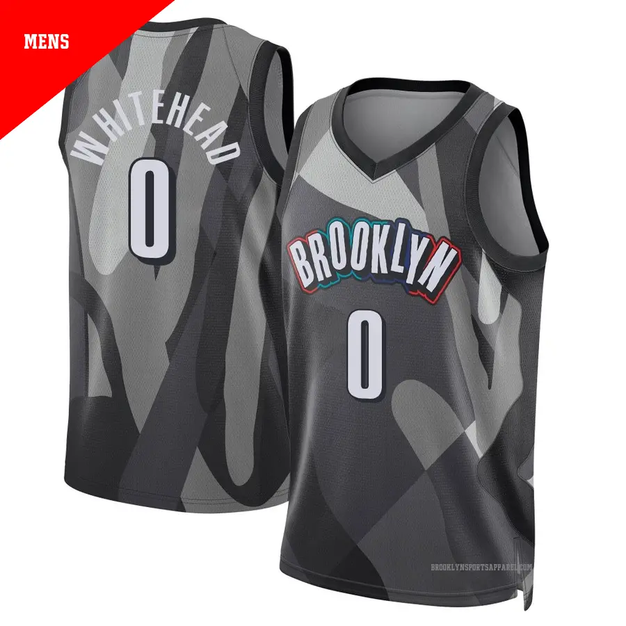 ＃0 Men's Dariq Whitehead Brooklyn Nets 2024/25 Swingman Gray City Edition Jersey