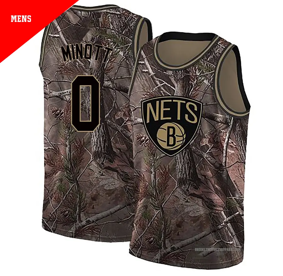＃0 Men's Josh Minott Brooklyn Nets Camo Swingman Realtree Collection Jersey