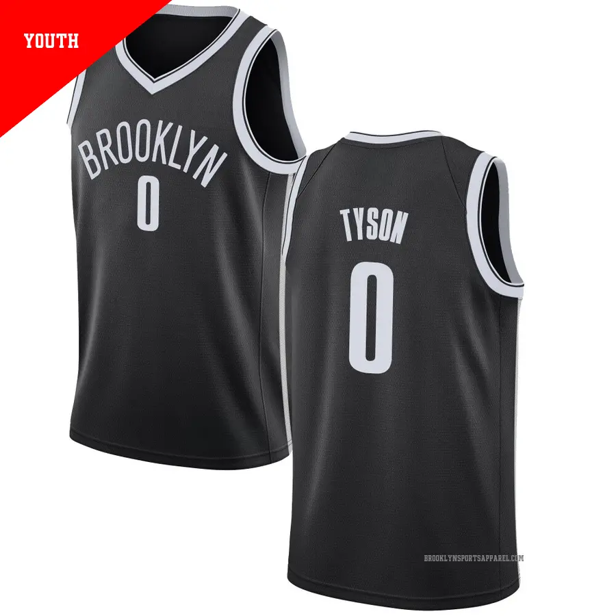 ＃0 Youth Hunter Tyson Brooklyn Nets Black Swingman Jersey Icon Edition