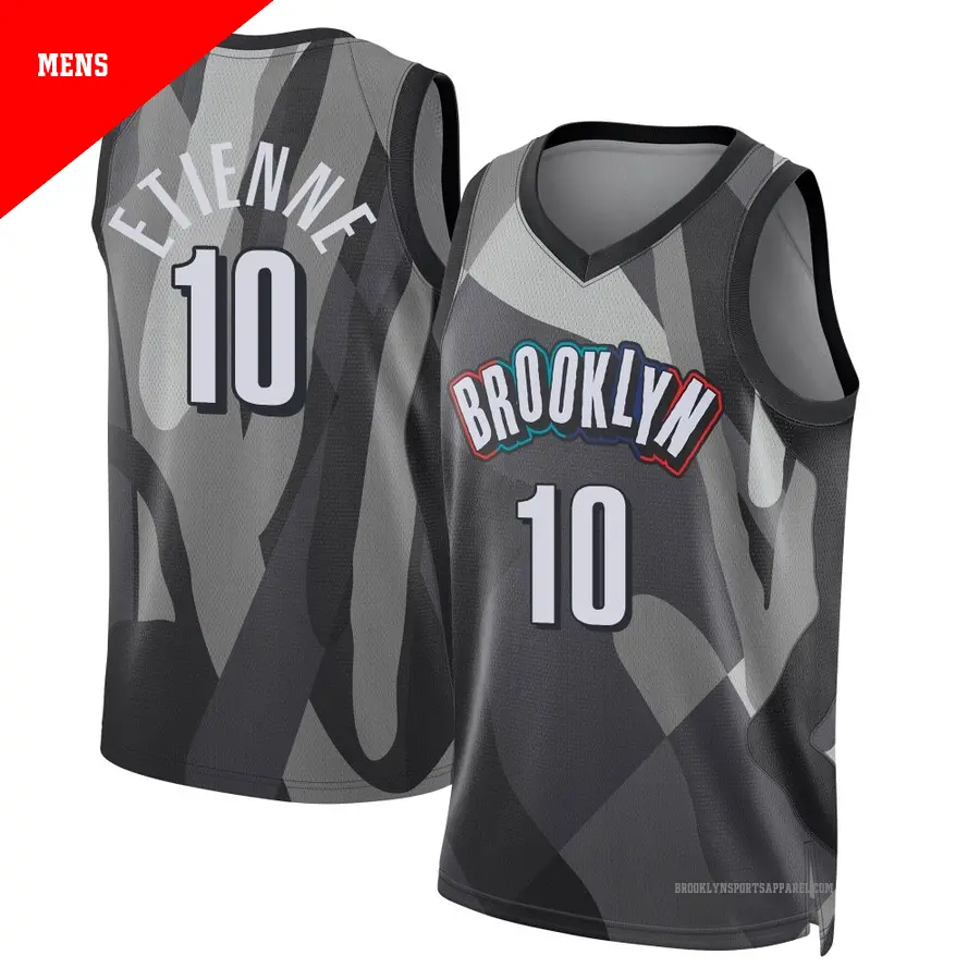 ＃10 Men's Tyson Etienne Brooklyn Nets 2024/25 Swingman Gray City Edition Jersey