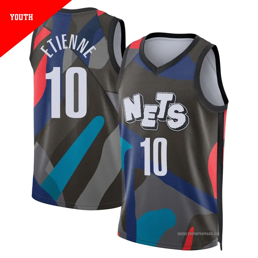 ＃10 Youth Tyson Etienne Brooklyn Nets 2023/24 Swingman Black City Edition Jersey