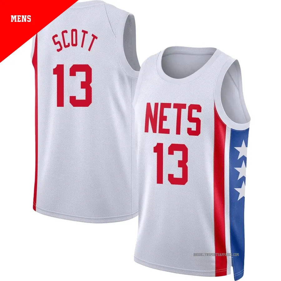 ＃13 Men's Trevon Scott Brooklyn Nets 2022/23 Swingman White Classic Edition Jersey