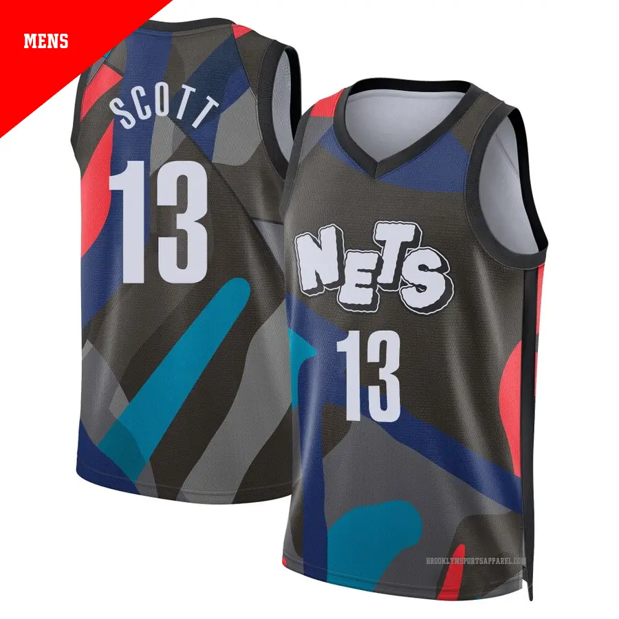 ＃13 Men's Trevon Scott Brooklyn Nets 2023/24 Swingman Black City Edition Jersey