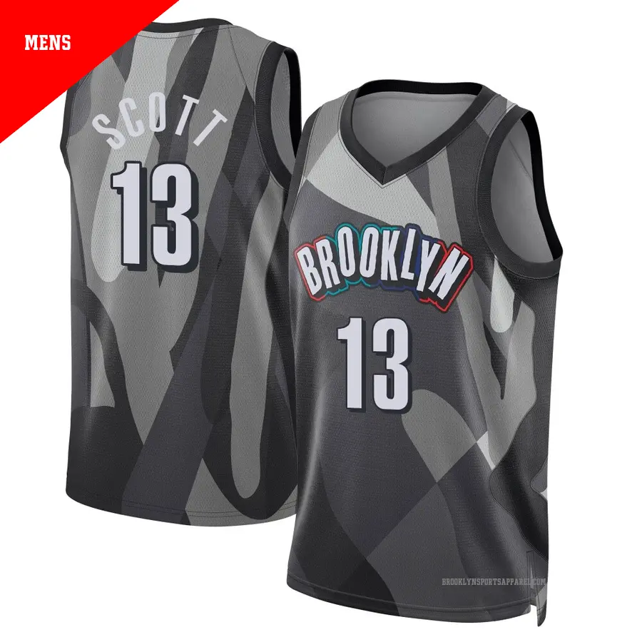 ＃13 Men's Trevon Scott Brooklyn Nets 2024/25 Swingman Gray City Edition Jersey