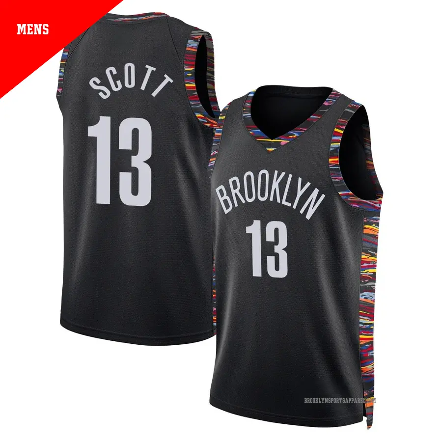 ＃13 Men's Trevon Scott Brooklyn Nets 2025/26 Swingman Black City Edition Jersey