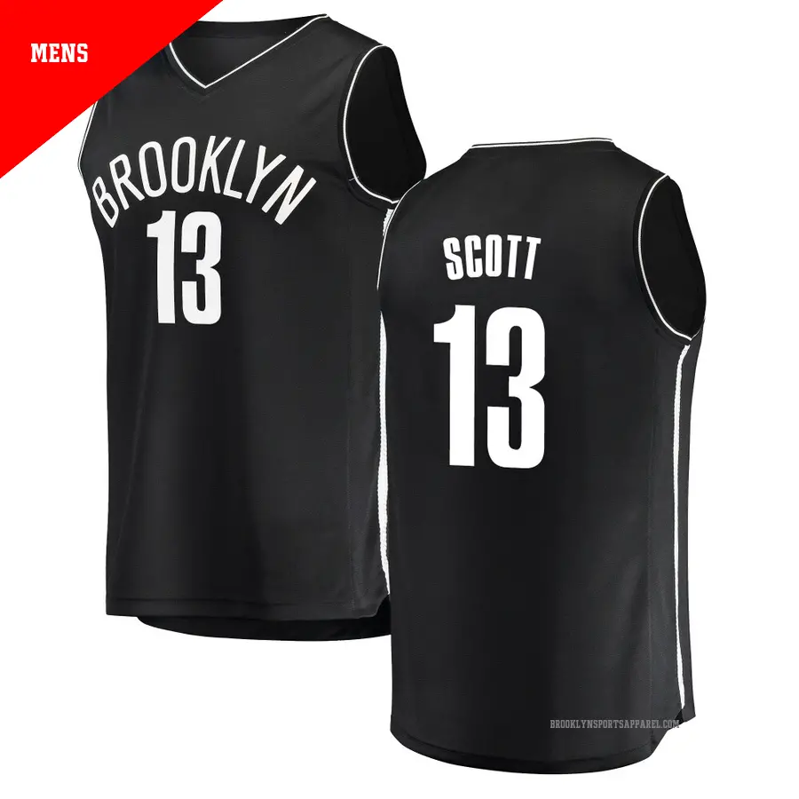 ＃13 Men's Trevon Scott Brooklyn Nets Black Fast Break Jersey Icon Edition