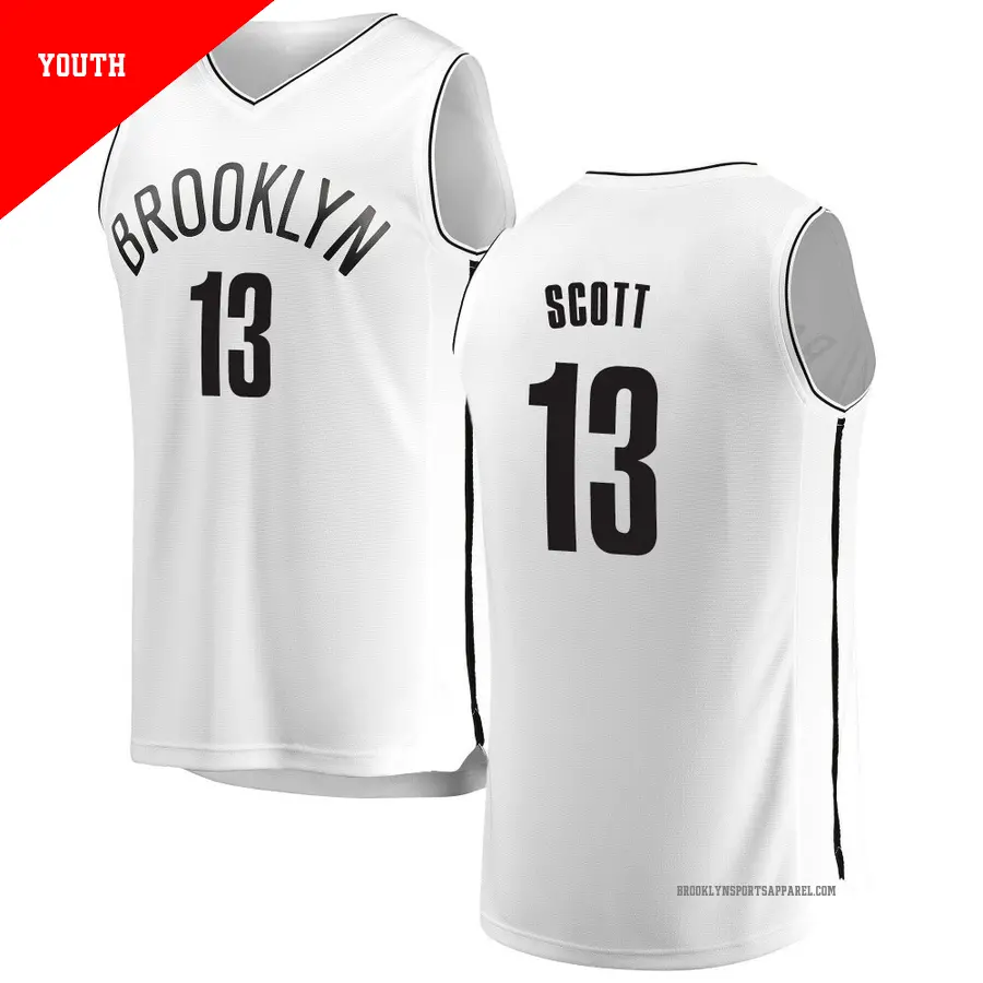 ＃13 Youth Trevon Scott Brooklyn Nets White Fast Break JerseyAssociation Edition