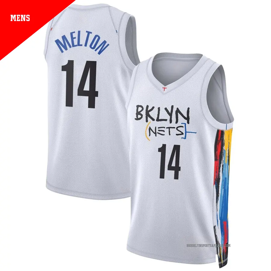 ＃14 Men's De'Anthony Melton Brooklyn Nets 2022/23 Swingman White City Edition Jersey