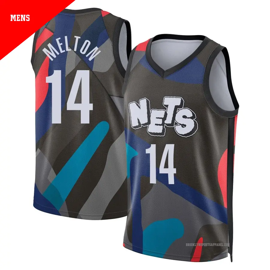 ＃14 Men's De'Anthony Melton Brooklyn Nets 2023/24 Swingman Black City Edition Jersey