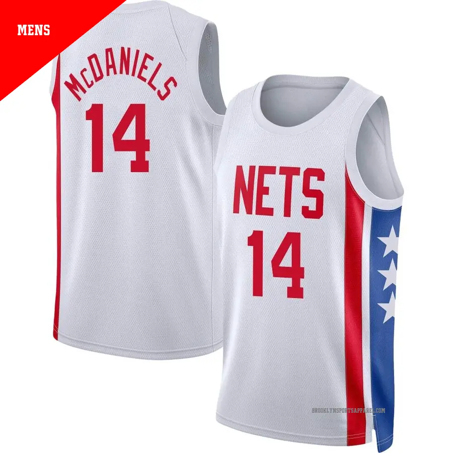 ＃14 Men's KJ McDaniels Brooklyn Nets 2022/23 Swingman White Classic Edition Jersey