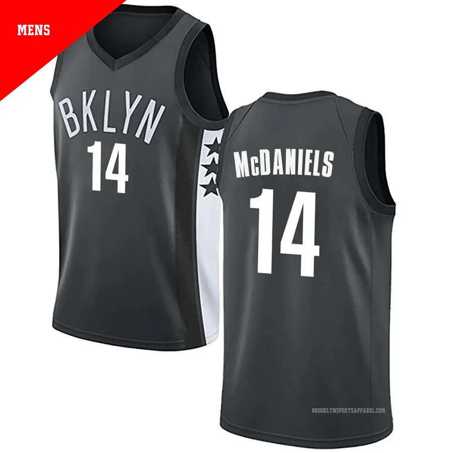 ＃14 Men's KJ McDaniels Brooklyn Nets Gray Swingman JerseyStatement Edition