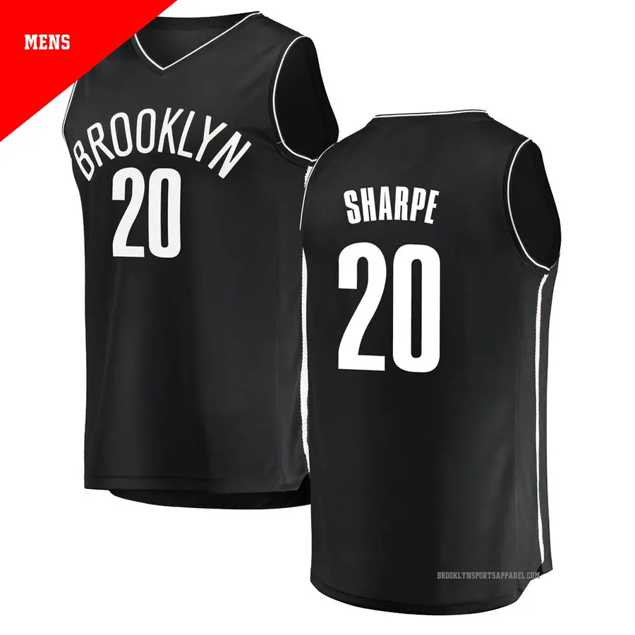 ＃20 Men's Day'Ron Sharpe Brooklyn Nets Black Fast Break JerseyIcon Edition