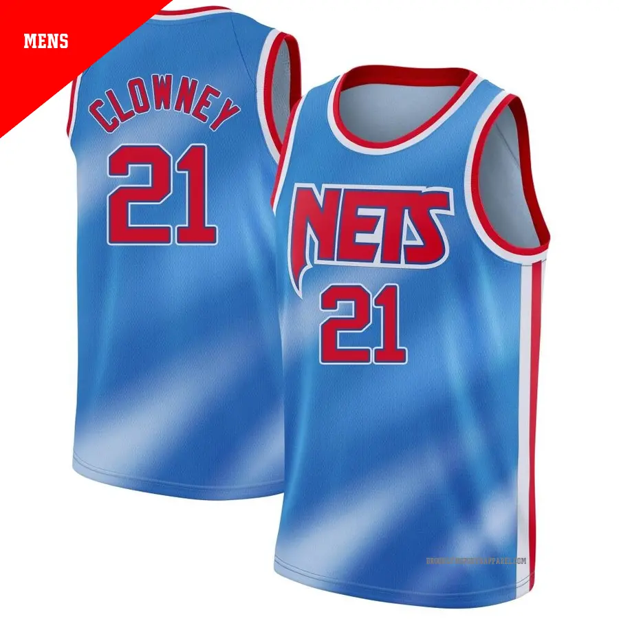 ＃21 Men's Noah Clowney Brooklyn Nets 2020/21 Swingman Blue Classic Edition Jersey