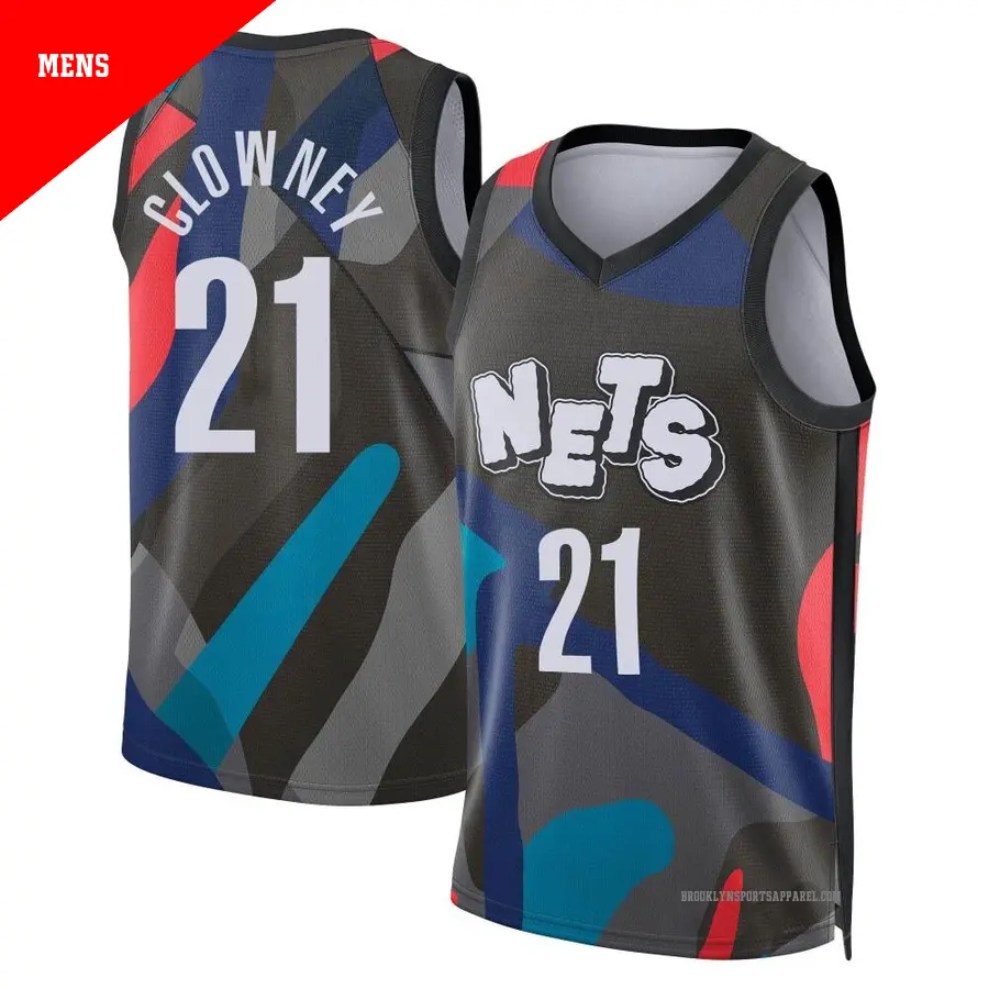 ＃21 Men's Noah Clowney Brooklyn Nets 2023/24 Swingman Black City Edition Jersey