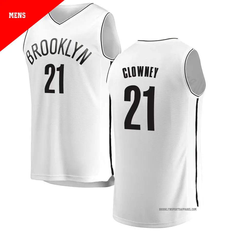 ＃21 Men's Noah Clowney Brooklyn Nets White Fast Break JerseyAssociation Edition