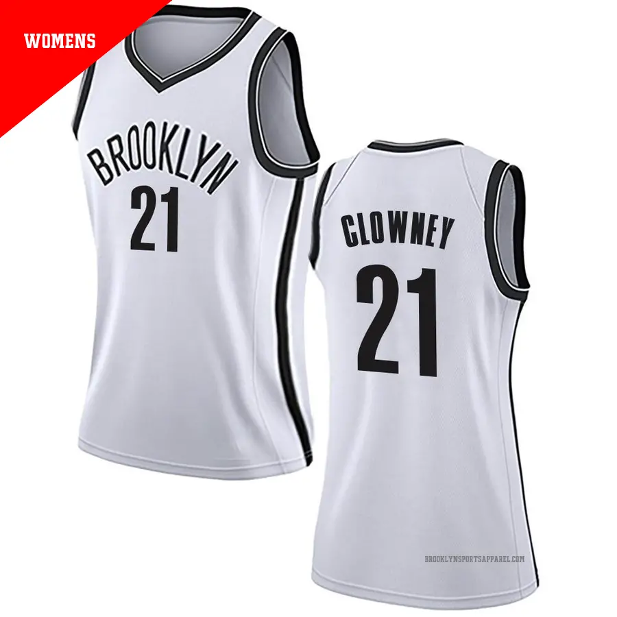 ＃21 Women's Noah Clowney Brooklyn Nets White Swingman JerseyAssociation Edition
