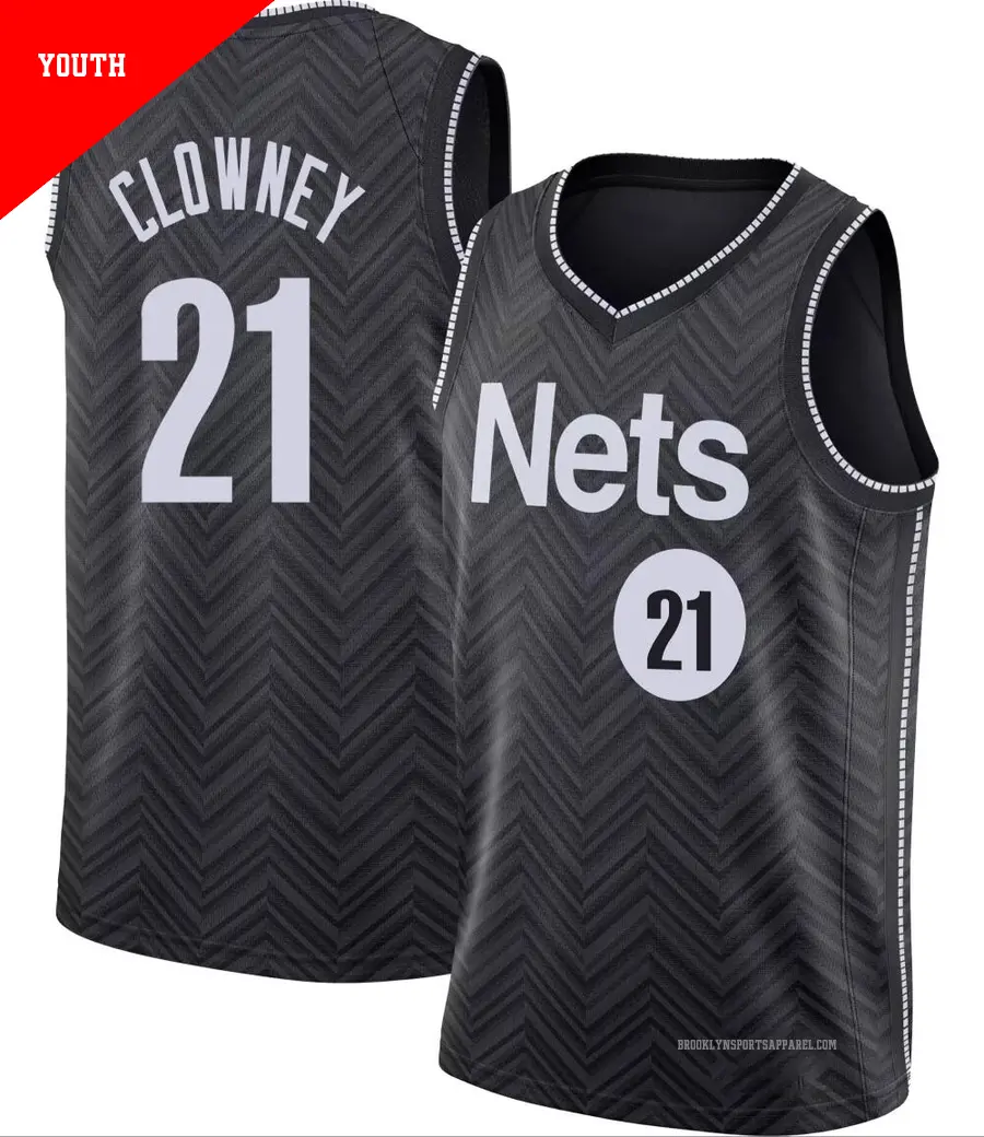 ＃21 Youth Noah Clowney Brooklyn Nets 2020/21 Swingman Black JerseyEarned Edition