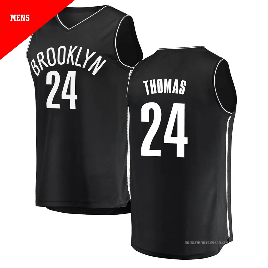 ＃24 Men's Cam Thomas Brooklyn Nets Black Fast Break JerseyIcon Edition