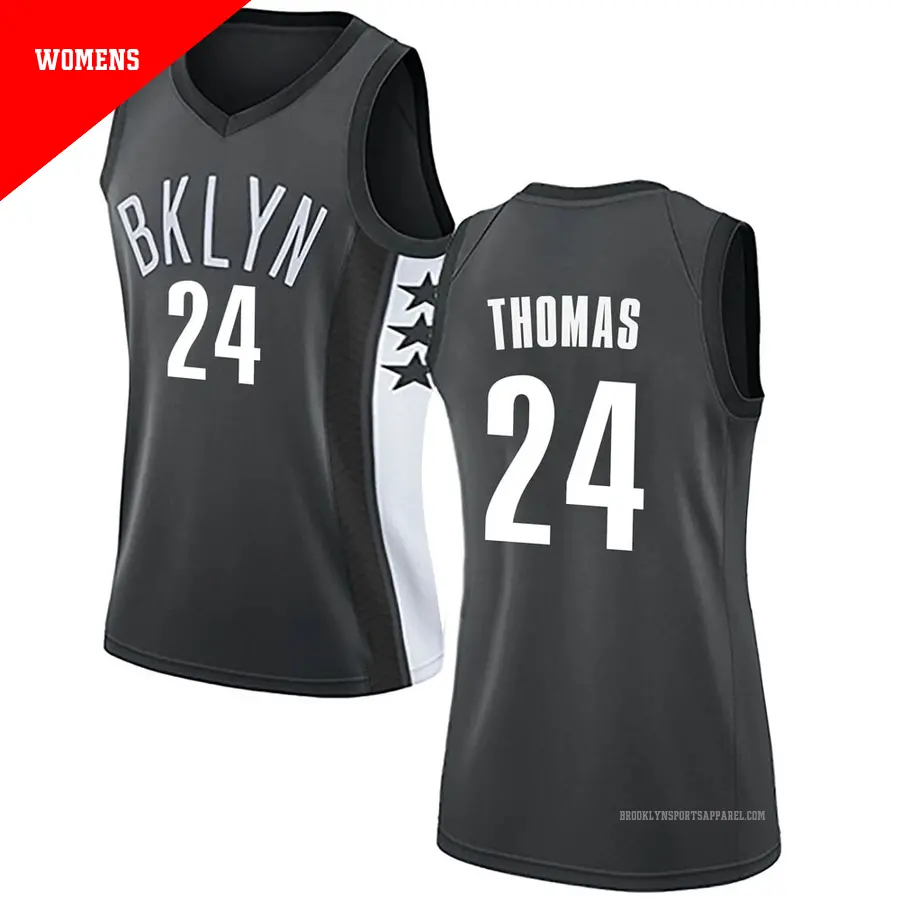 ＃24 Women's Cam Thomas Brooklyn Nets Gray Swingman JerseyStatement Edition