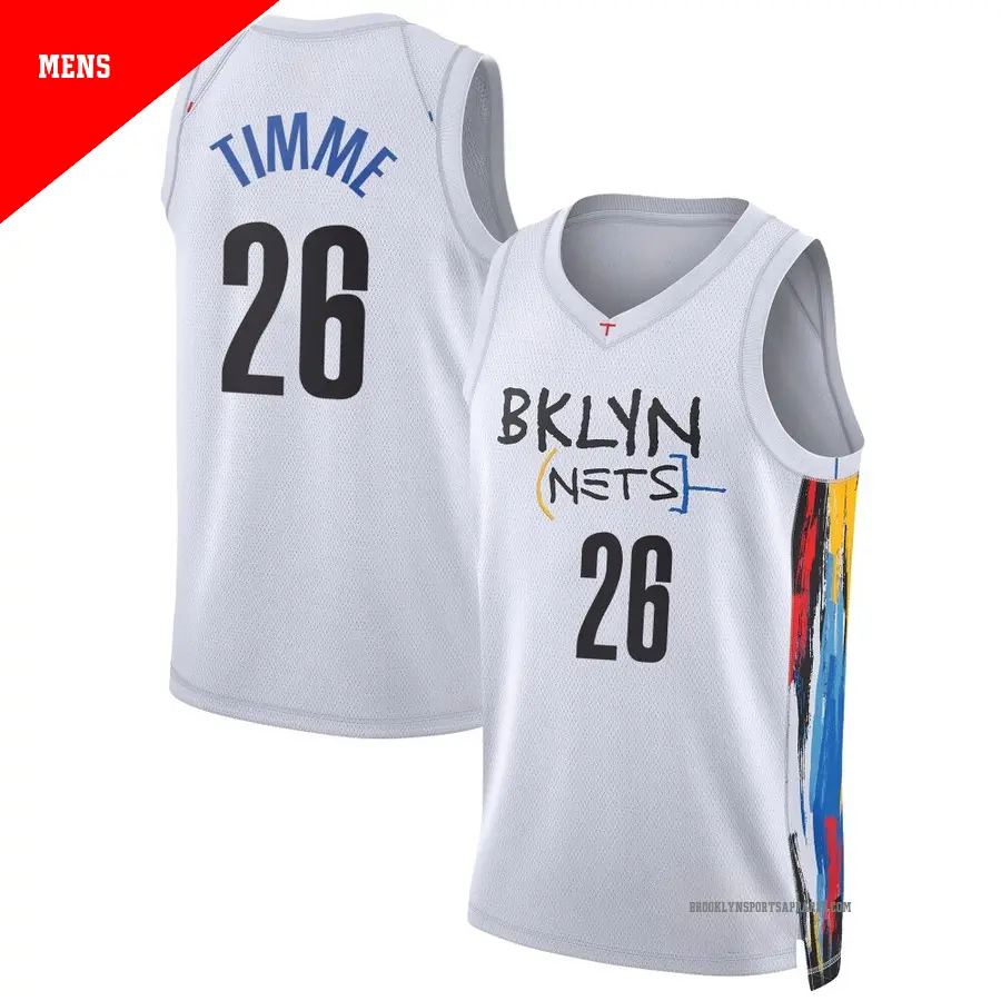 ＃26 Men's Drew Timme Brooklyn Nets 2022/23 Swingman White City Edition Jersey
