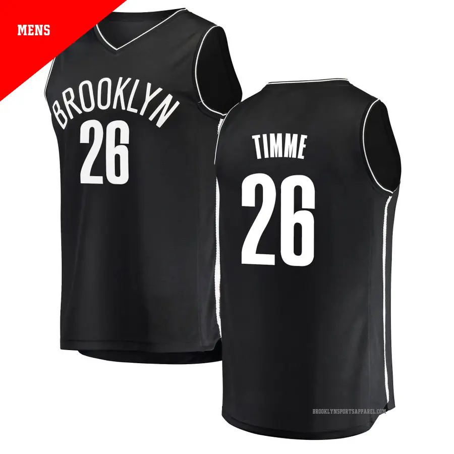 ＃26 Men's Drew Timme Brooklyn Nets Black Fast Break JerseyIcon Edition