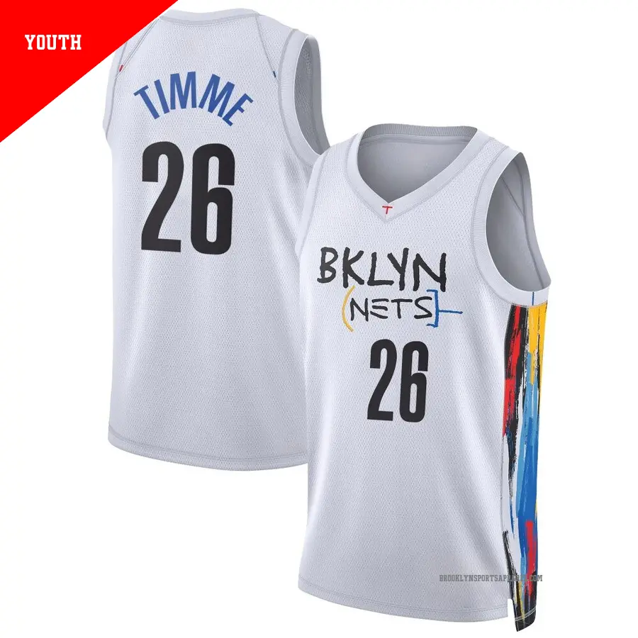 ＃26 Youth Drew Timme Brooklyn Nets 2022/23 Swingman White City Edition Jersey