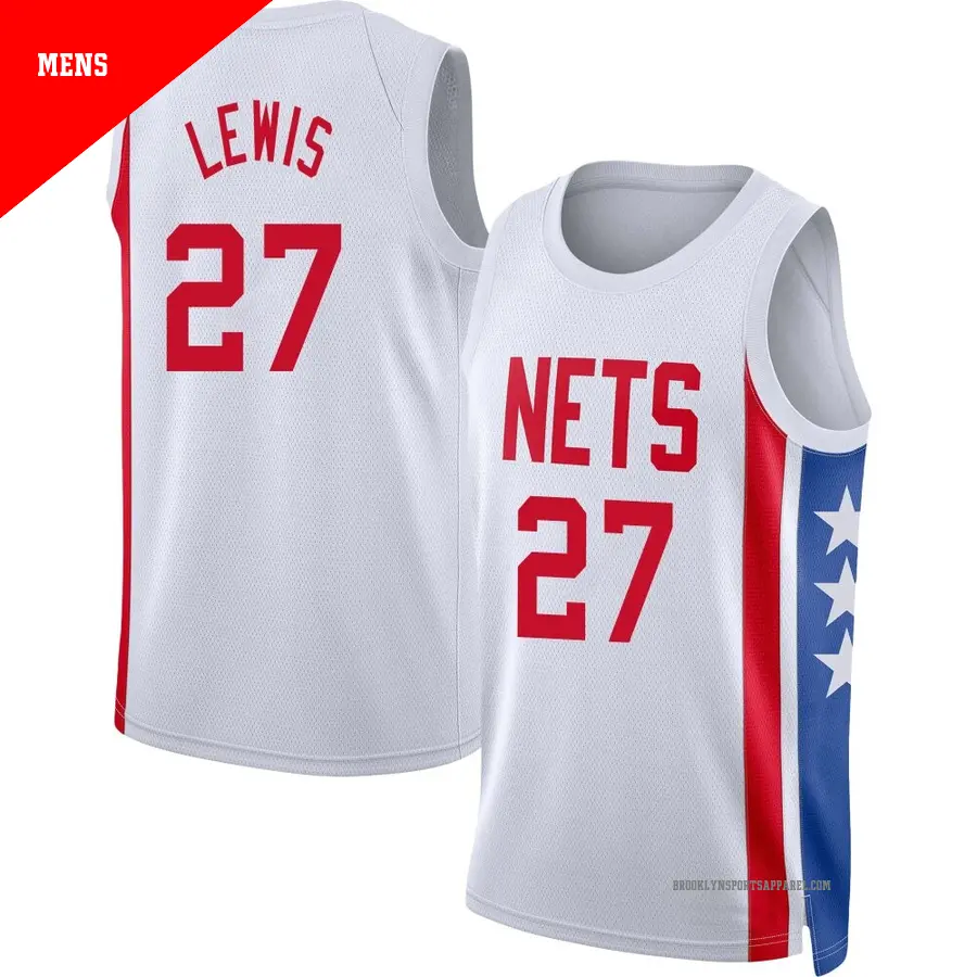 ＃27 Men's Maxwell Lewis Brooklyn Nets 2022/23 Swingman White Classic Edition Jersey