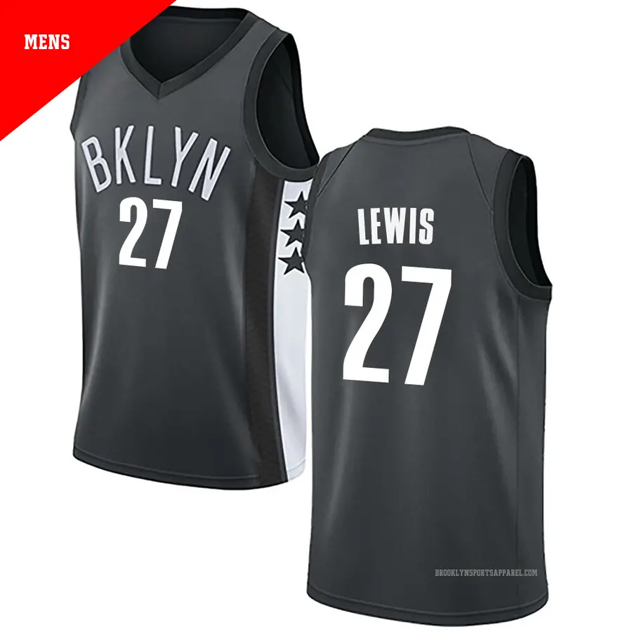 ＃27 Men's Maxwell Lewis Brooklyn Nets Gray Swingman JerseyStatement Edition