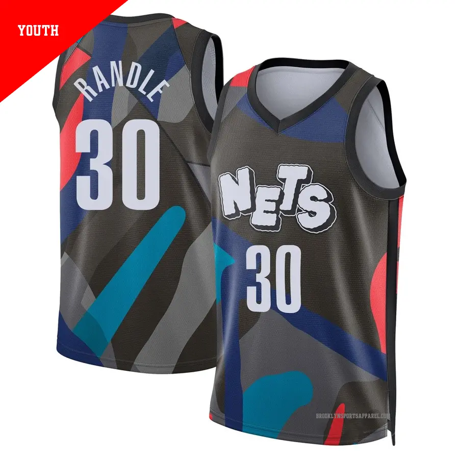 ＃30 Youth Julius Randle Brooklyn Nets 2023/24 Swingman Black City Edition Jersey