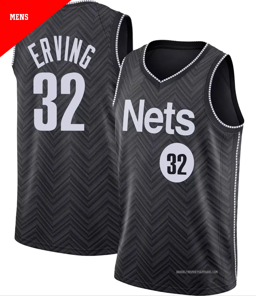 ＃32 Men's Julius Erving Brooklyn Nets 2020/21 Swingman Black JerseyEarned Edition