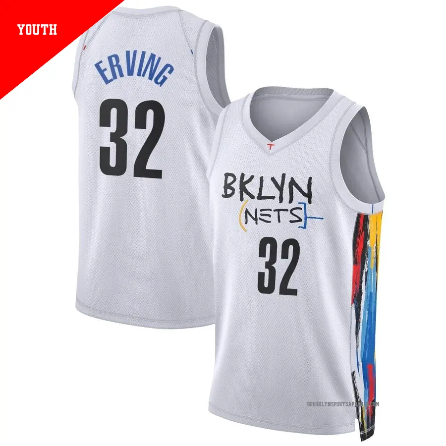 ＃32 Youth Julius Erving Brooklyn Nets 2022/23 Swingman White City Edition Jersey
