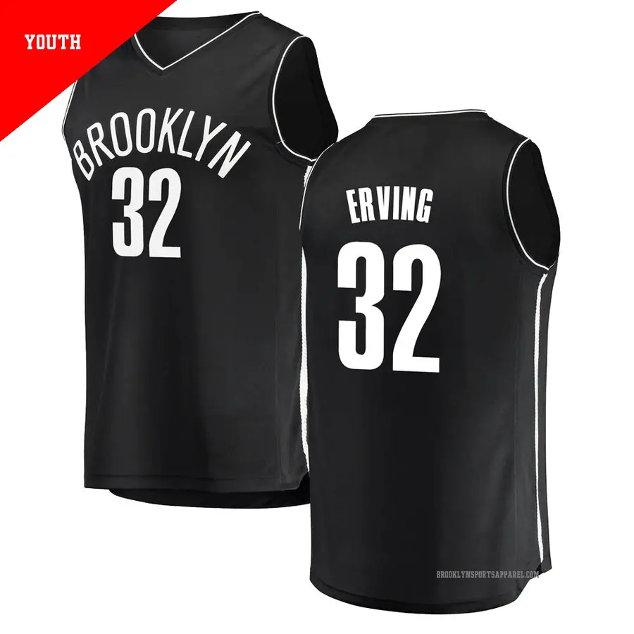 ＃32 Youth Julius Erving Brooklyn Nets Black Fast Break JerseyIcon Edition