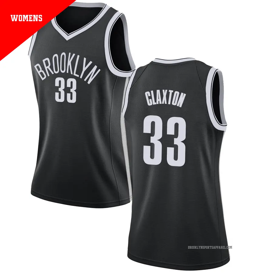 ＃33 Women's Nic Claxton Brooklyn Nets Black Swingman JerseyIcon Edition