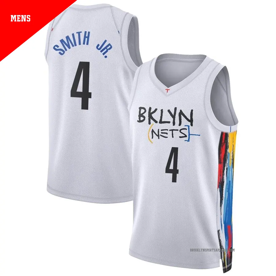 ＃4 Men's Dennis Smith Jr. Brooklyn Nets 2022/23 Swingman White City Edition Jersey