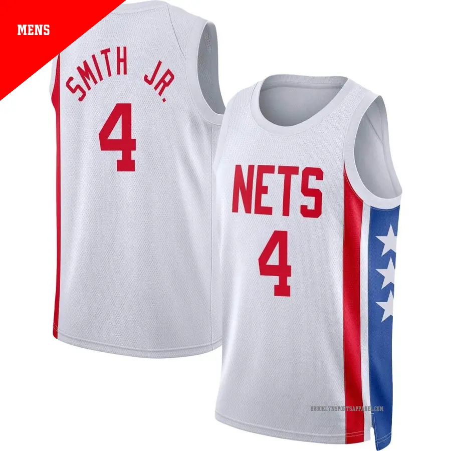 ＃4 Men's Dennis Smith Jr. Brooklyn Nets 2022/23 Swingman White Classic Edition Jersey