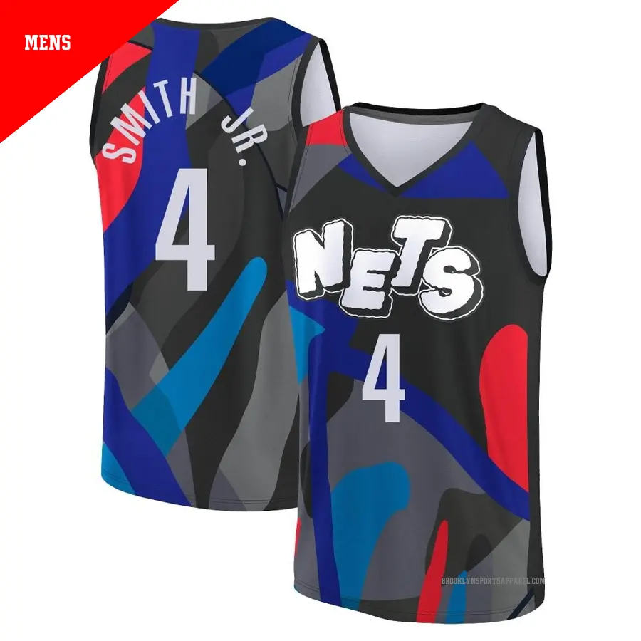 ＃4 Men's Dennis Smith Jr. Brooklyn Nets 2023/24 Fast Break Black City Edition Jersey
