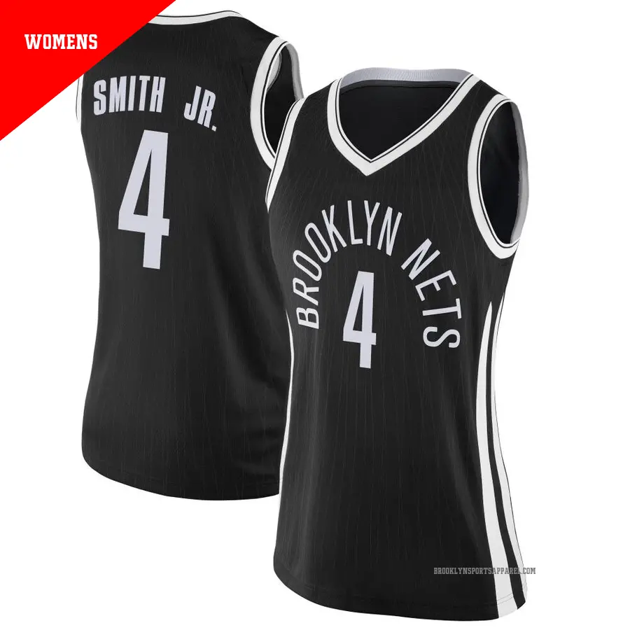 ＃4 Women's Dennis Smith Jr. Brooklyn Nets Black Swingman JerseyCity Edition