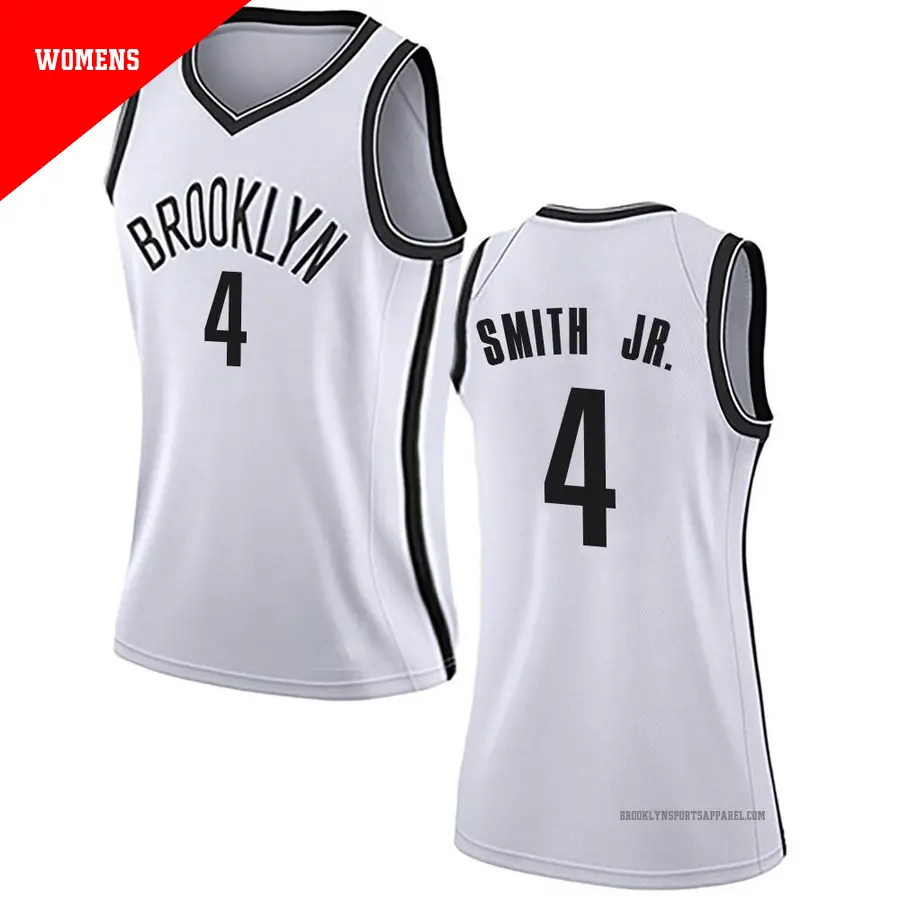 ＃4 Women's Dennis Smith Jr. Brooklyn Nets White Swingman JerseyAssociation Edition