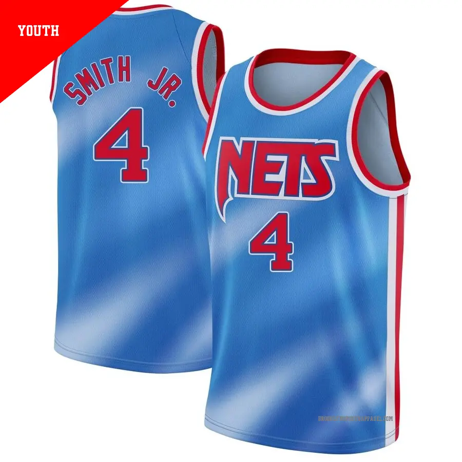 ＃4 Youth Dennis Smith Jr. Brooklyn Nets 2020/21 Swingman Blue Classic Edition Jersey