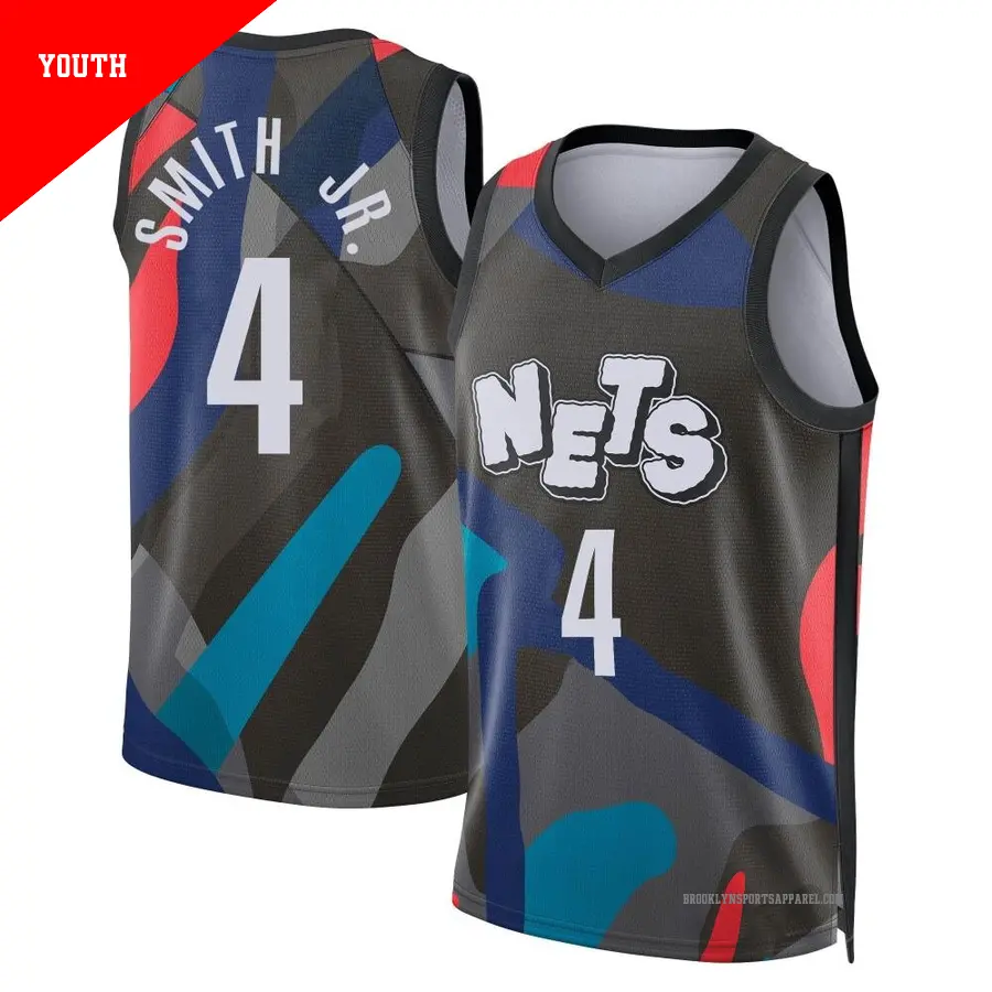 ＃4 Youth Dennis Smith Jr. Brooklyn Nets 2023/24 Swingman Black City Edition Jersey