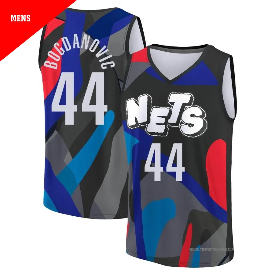 ＃44 Men's Bojan Bogdanovic Brooklyn Nets 2023/24 Fast Break Black City Edition Jersey