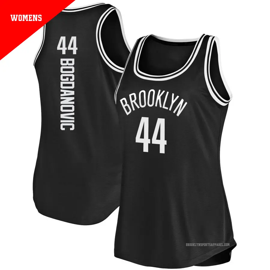 ＃44 Women's Bojan Bogdanovic Brooklyn Nets Black Fast Break Tank JerseyIcon Edition