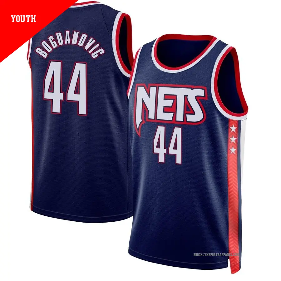 ＃44 Youth Bojan Bogdanovic Brooklyn Nets 2021/22 Swingman Navy City Edition Jersey