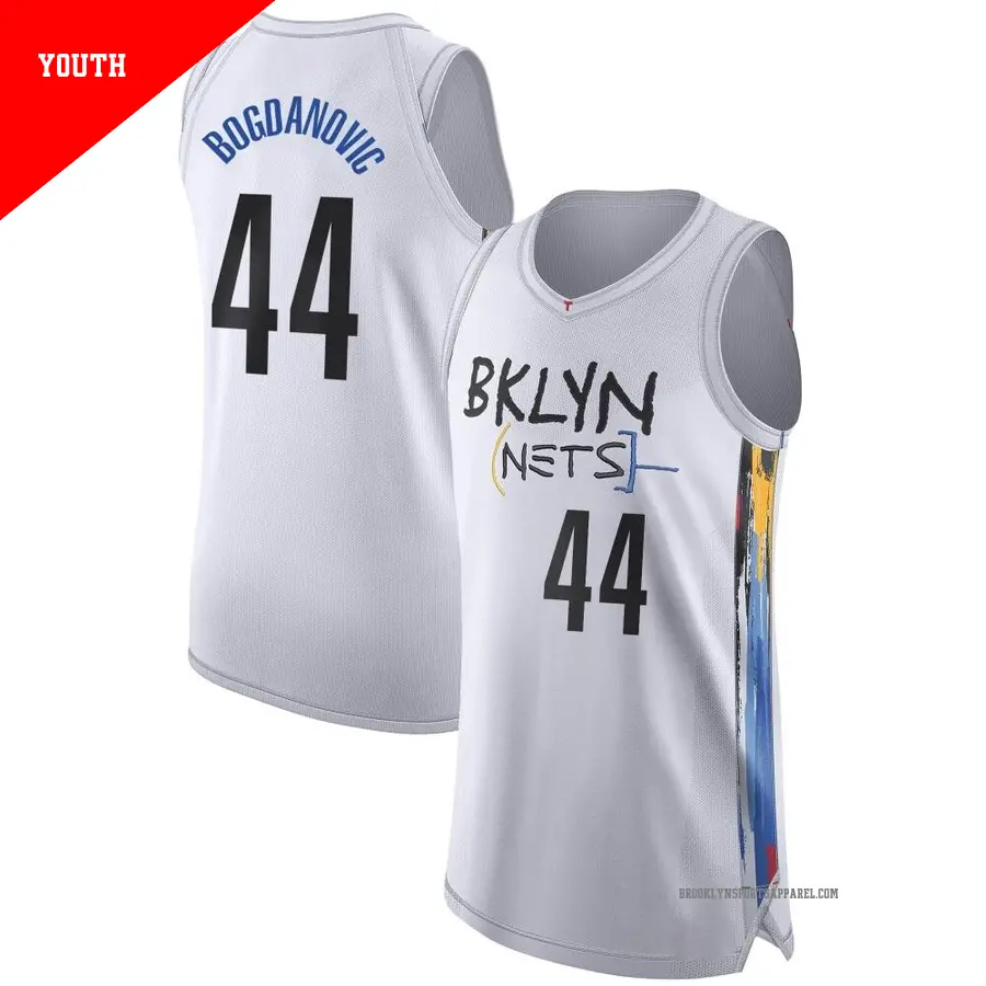 ＃44 Youth Bojan Bogdanovic Brooklyn Nets 2022/23 Authentic White City Edition Jersey