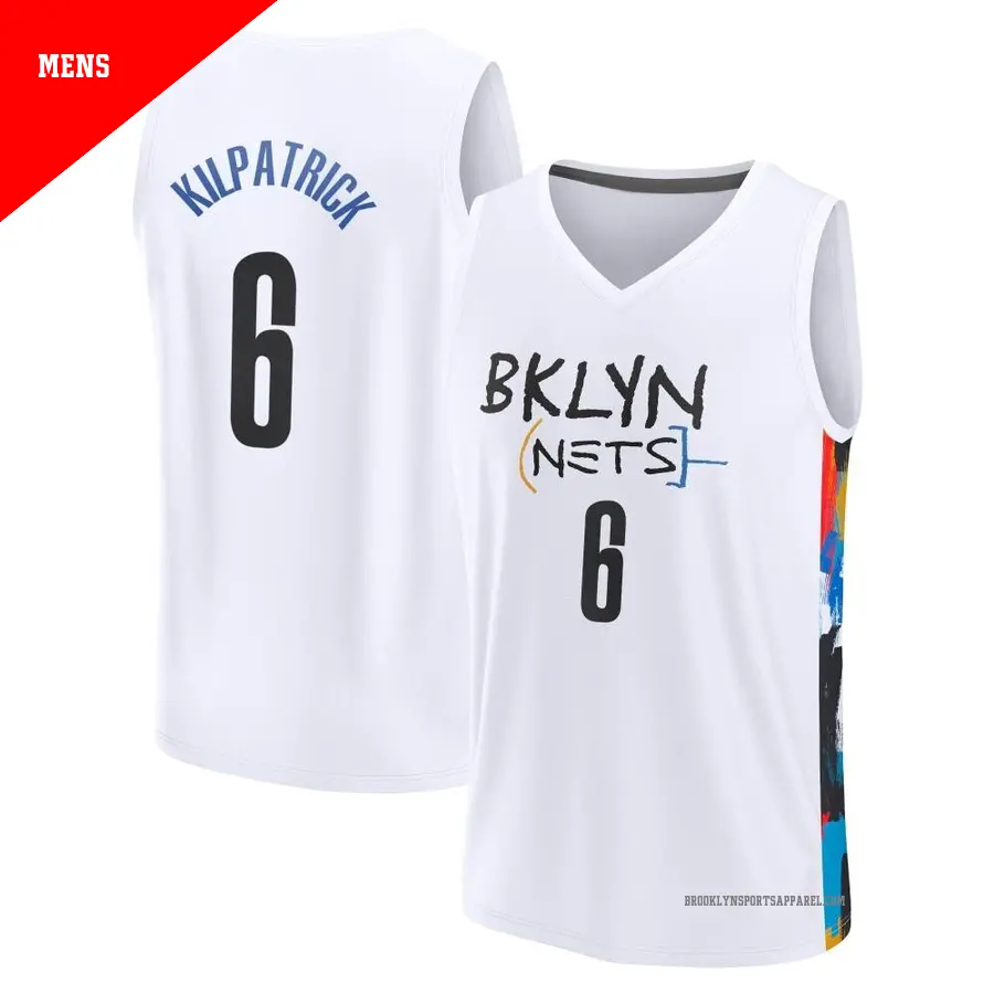 ＃6 Men's Sean Kilpatrick Brooklyn Nets 2022/23 Fast Break White City Edition Jersey