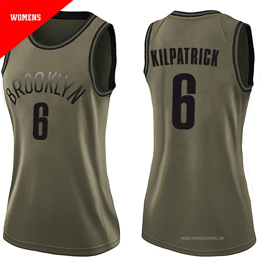 ＃6 Women's Sean Kilpatrick Brooklyn Nets Green Swingman Salute to Service Jersey