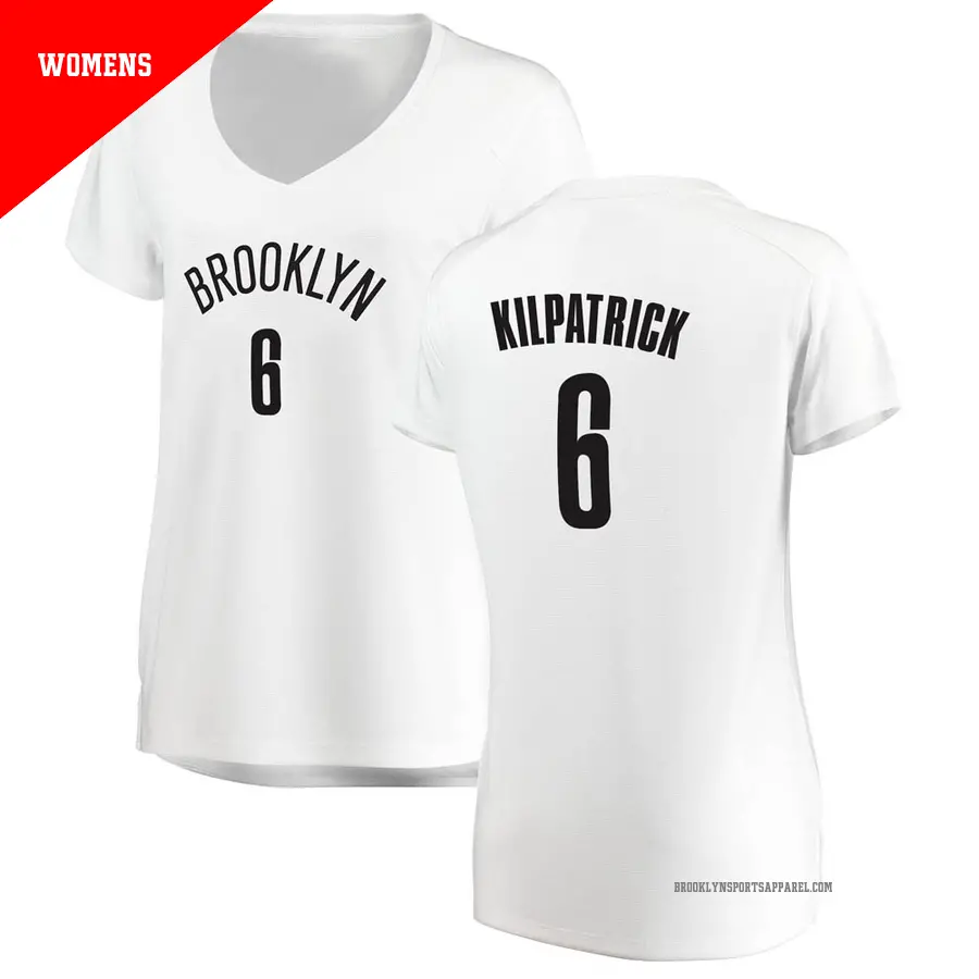 ＃6 Women's Sean Kilpatrick Brooklyn Nets White Fast Break JerseyAssociation Edition