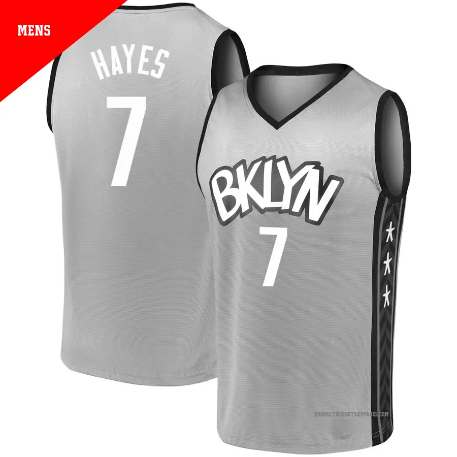 ＃7 Men's Killian Hayes Brooklyn Nets 2019/20 Fast Break Gray JerseyStatement Edition