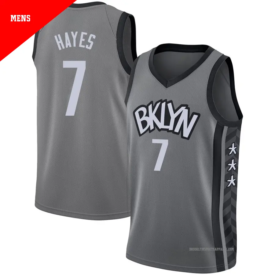 ＃7 Men's Killian Hayes Brooklyn Nets 2020/21 Swingman Gray JerseyStatement Edition